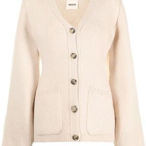 KHAITE Beige Button-Up Cardigan